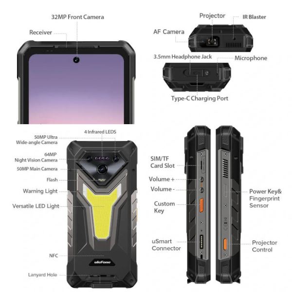 Окончательный анонс. Ulefone Armor 34 Pro. Монстр-смартфон с проектором